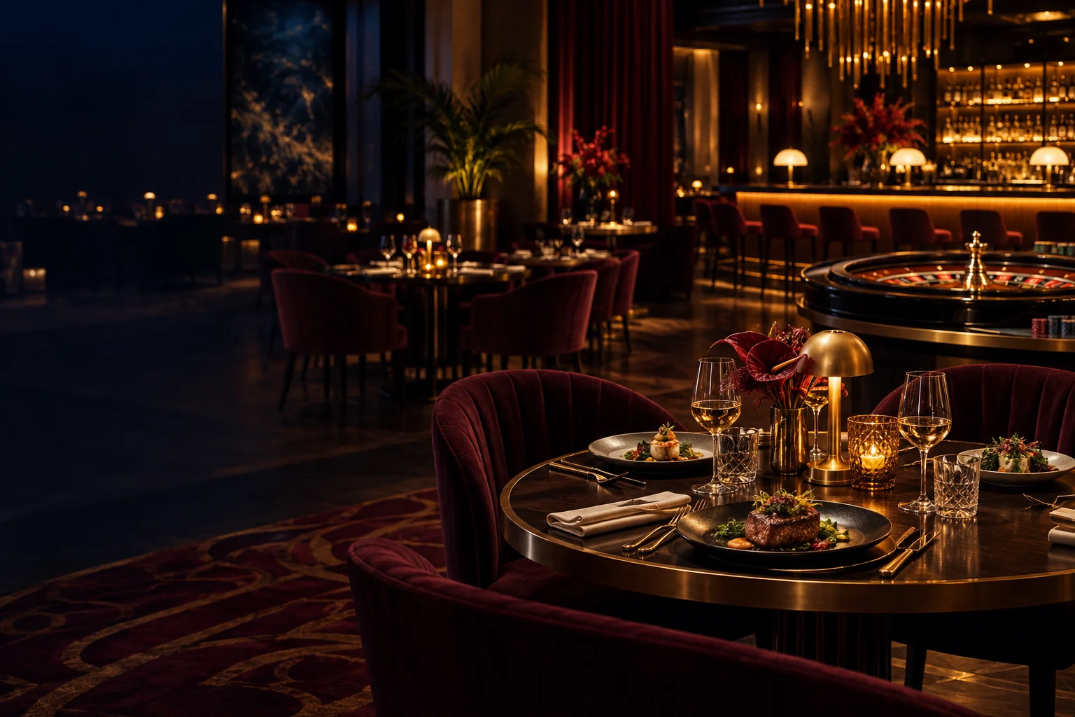 Casino-Restaurant bei Nacht